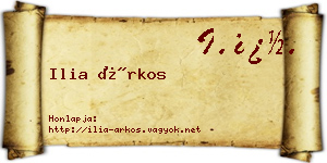 Ilia Árkos névjegykártya